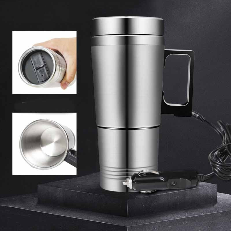 Stainless Steel Vehicle Heating Cup Heat Insulation Electric Car Kettle Camping Travel Kettle Water Coffee Thermal Mug