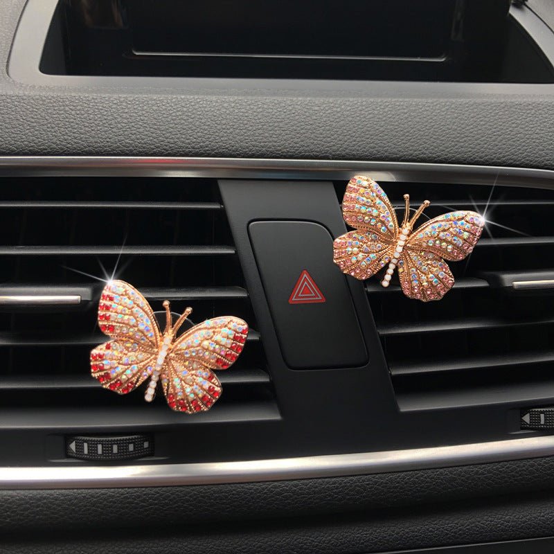 Car Interior Perfume Clip Exquisite Butterfly Diamond Air Conditioner