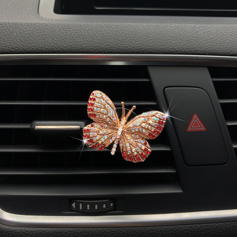 Car Interior Perfume Clip Exquisite Butterfly Diamond Air Conditioner