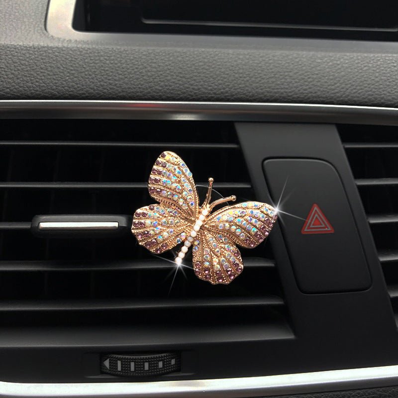 Car Interior Perfume Clip Exquisite Butterfly Diamond Air Conditioner